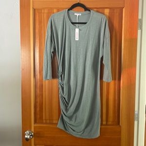 Sundry 3-4 sleeve side gathered dress.